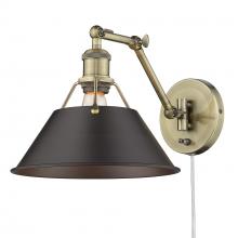  3306-A1W AB-RBZ - Orwell Articulating Wall Sconce in Aged Brass with Rubbed Bronze